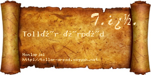 Tollár Árpád névjegykártya